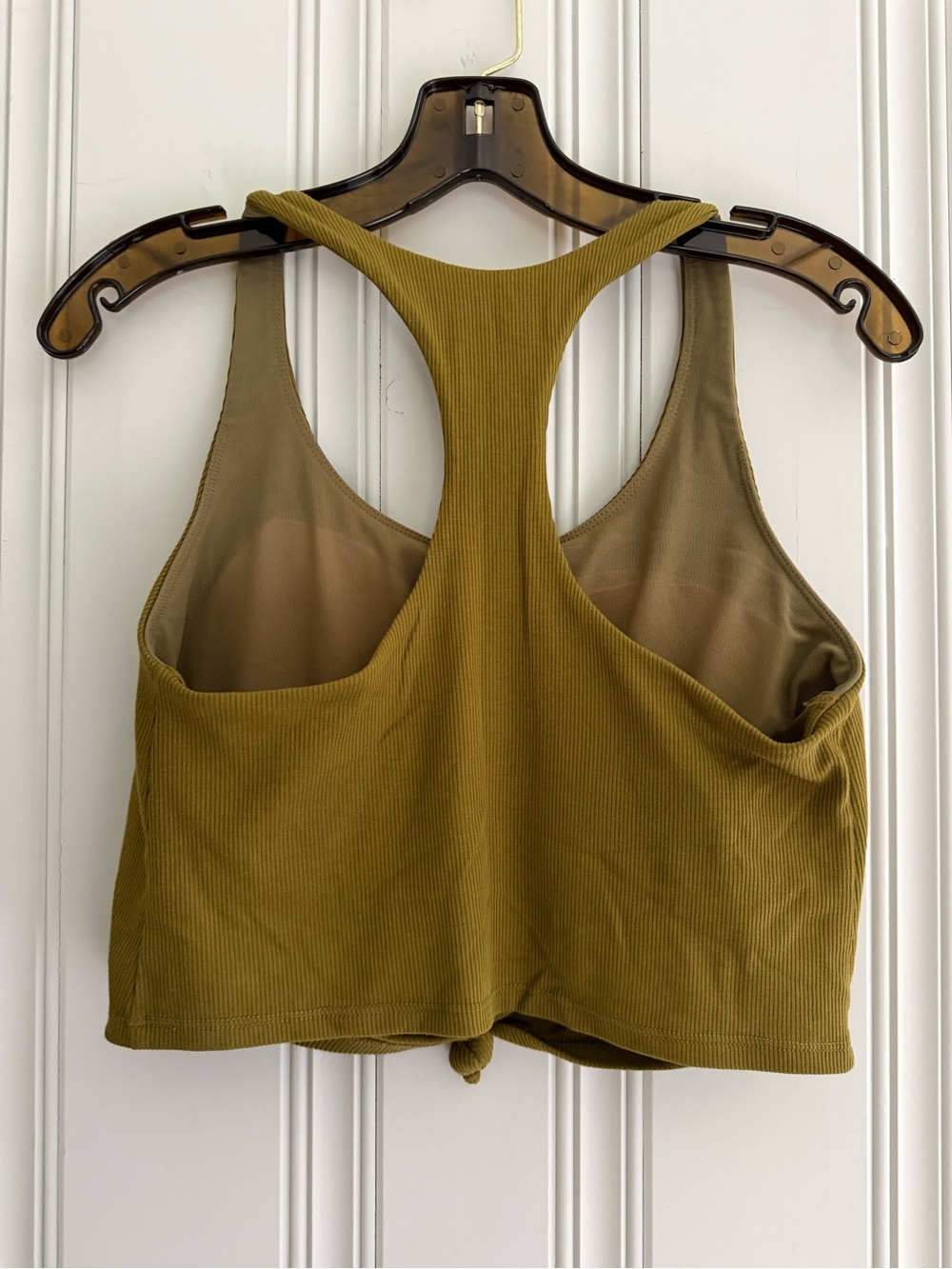 JoyLab Olive Ribbed Racerback Crop - Picture 3 of 3